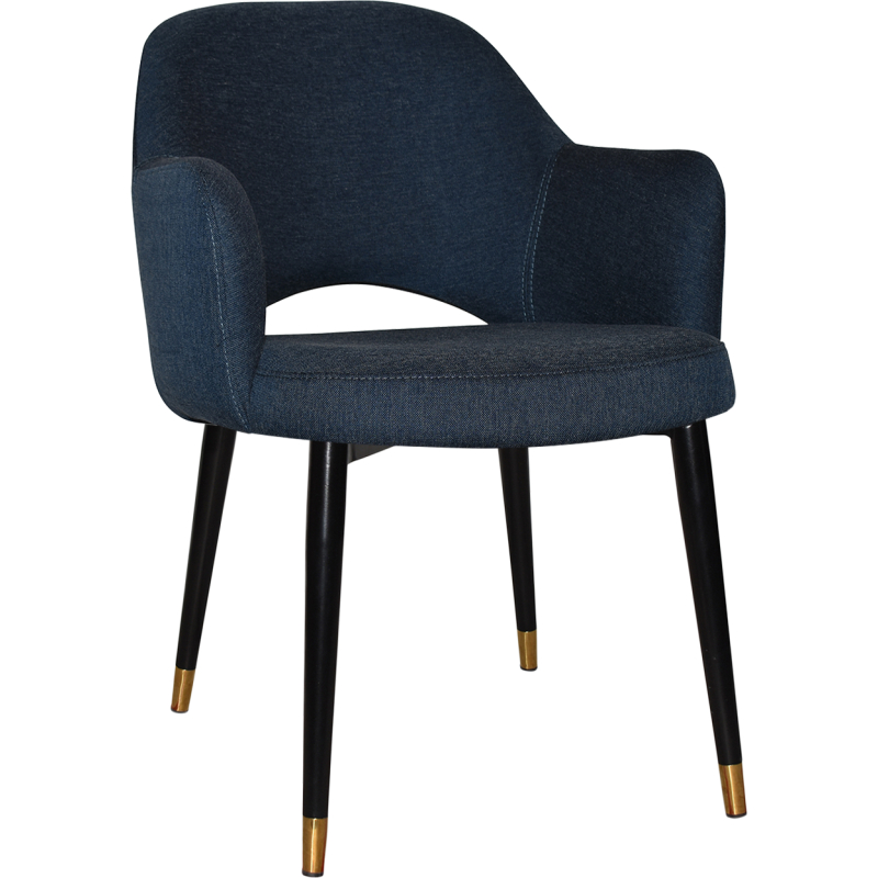 Albury Arm Chair Brass Tip Black Leg - Image 5