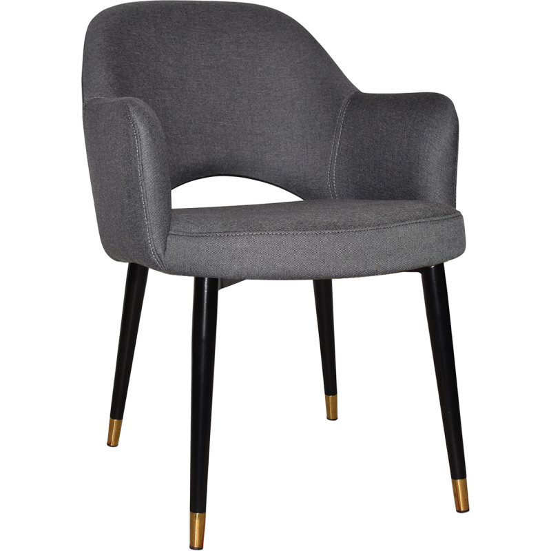 Albury Arm Chair Brass Tip Black Leg - Image 2