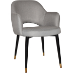 Albury Arm Chair Brass Tip Black Leg