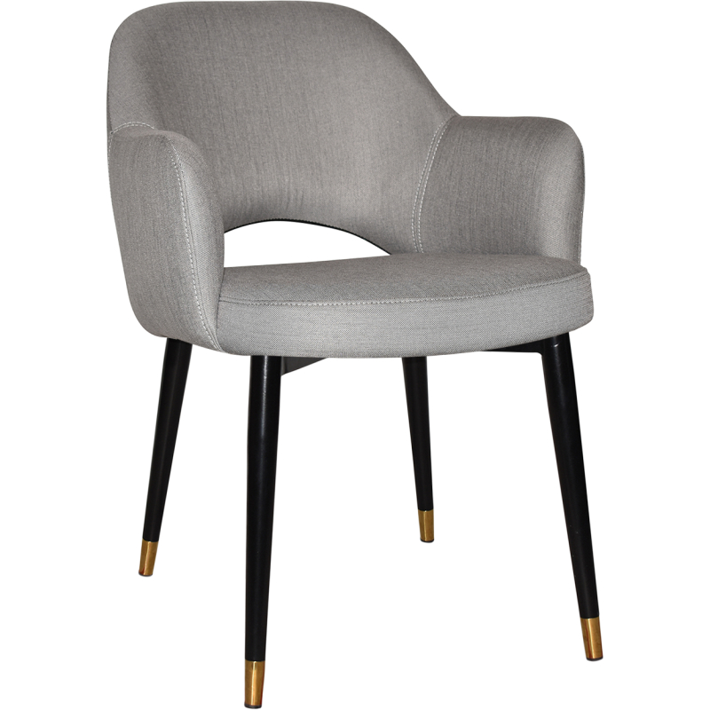 Albury Arm Chair Brass Tip Black Leg