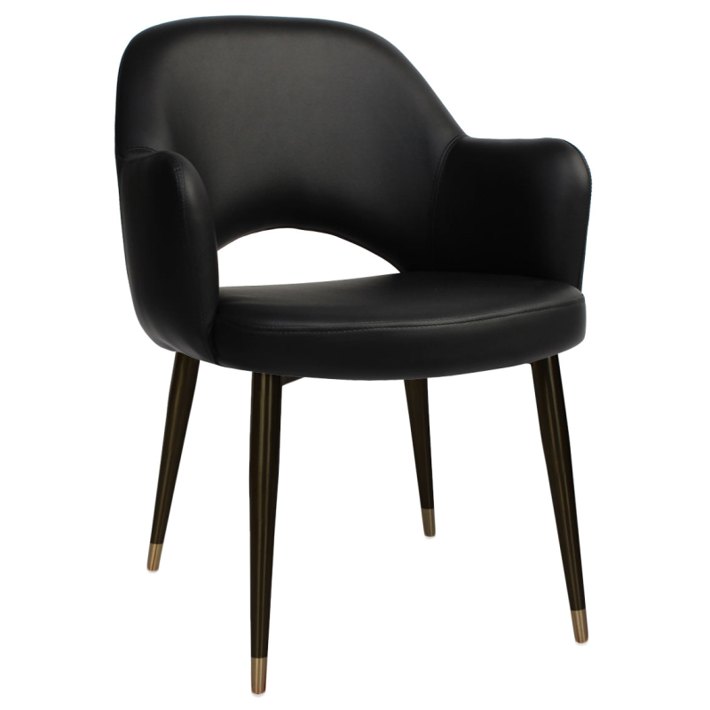 Albury Arm Chair Brass Tip Black Leg - Image 9