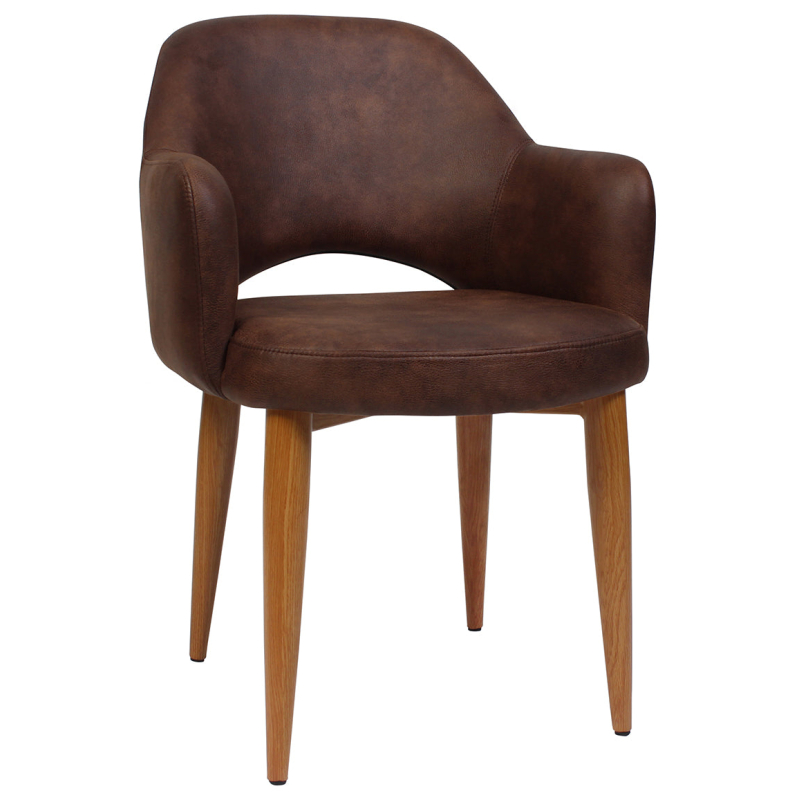 Albury Arm Chair Light Oak Metal Leg - Image 10