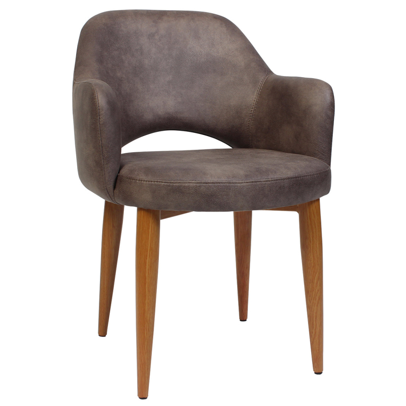Albury Arm Chair Light Oak Metal Leg - Image 9