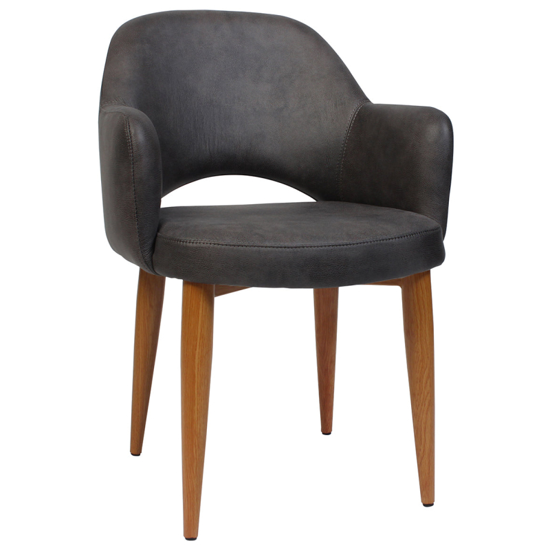 Albury Arm Chair Light Oak Metal Leg - Image 8