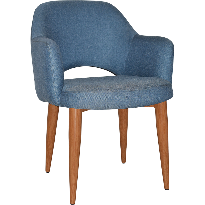Albury Arm Chair Light Oak Metal Leg - Image 6