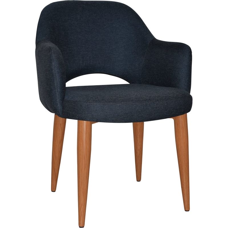 Albury Arm Chair Light Oak Metal Leg