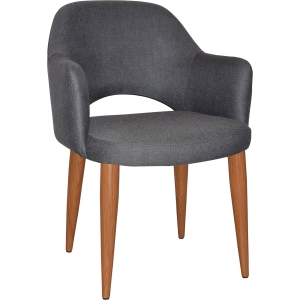 Alternative view of Albury Arm Chair Light Oak Metal Leg