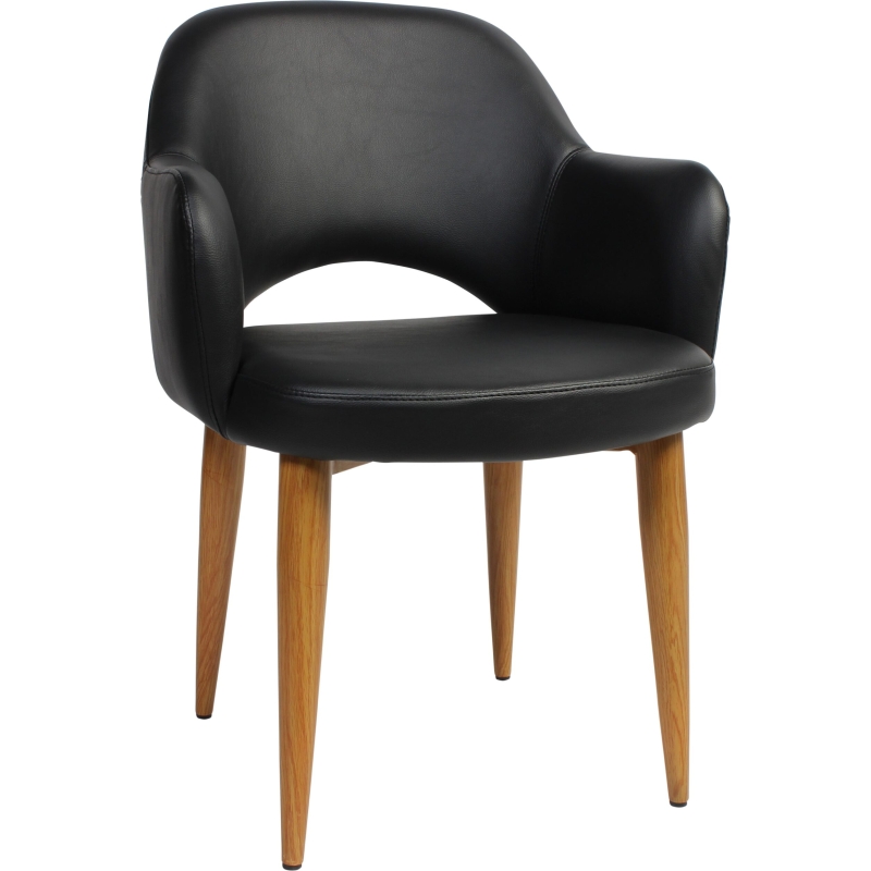 Albury Arm Chair Light Oak Metal Leg - Image 3