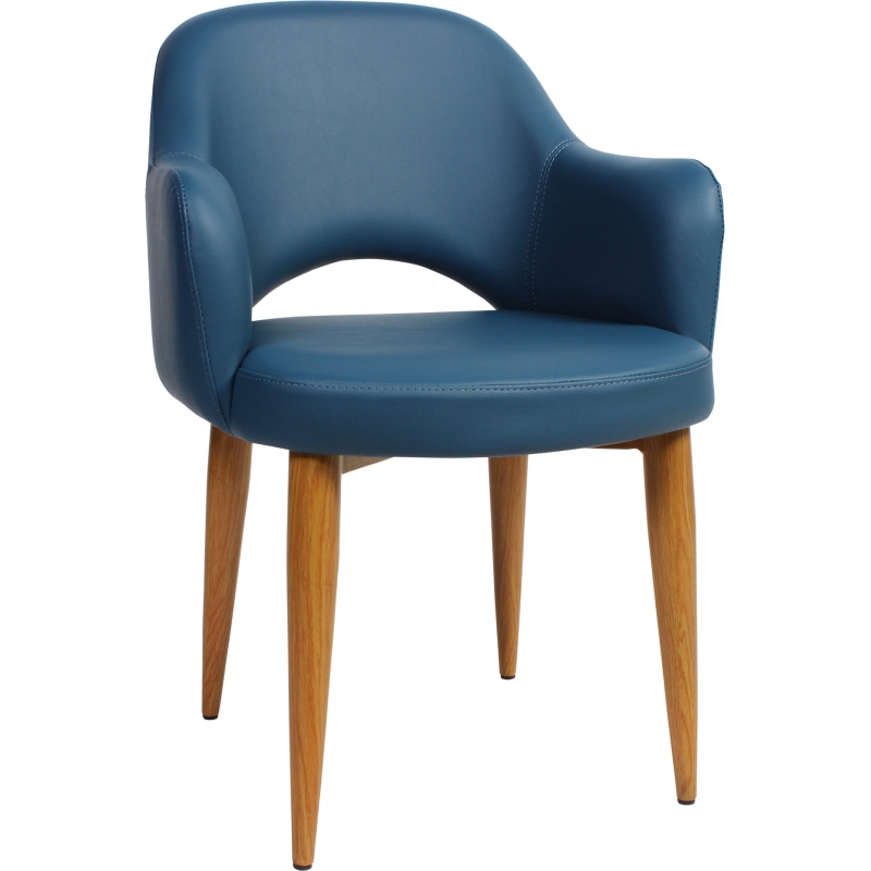 Albury Arm Chair Light Oak Metal Leg - Image 9