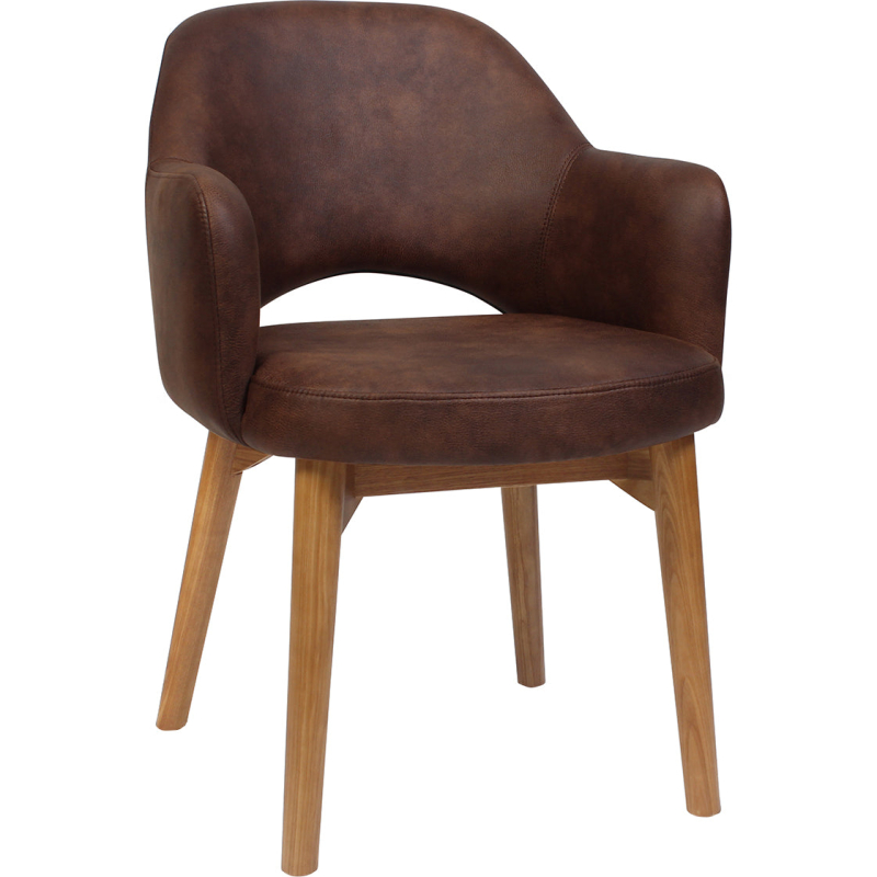 Albury Arm Chair Light Oak Timber Leg - Image 7