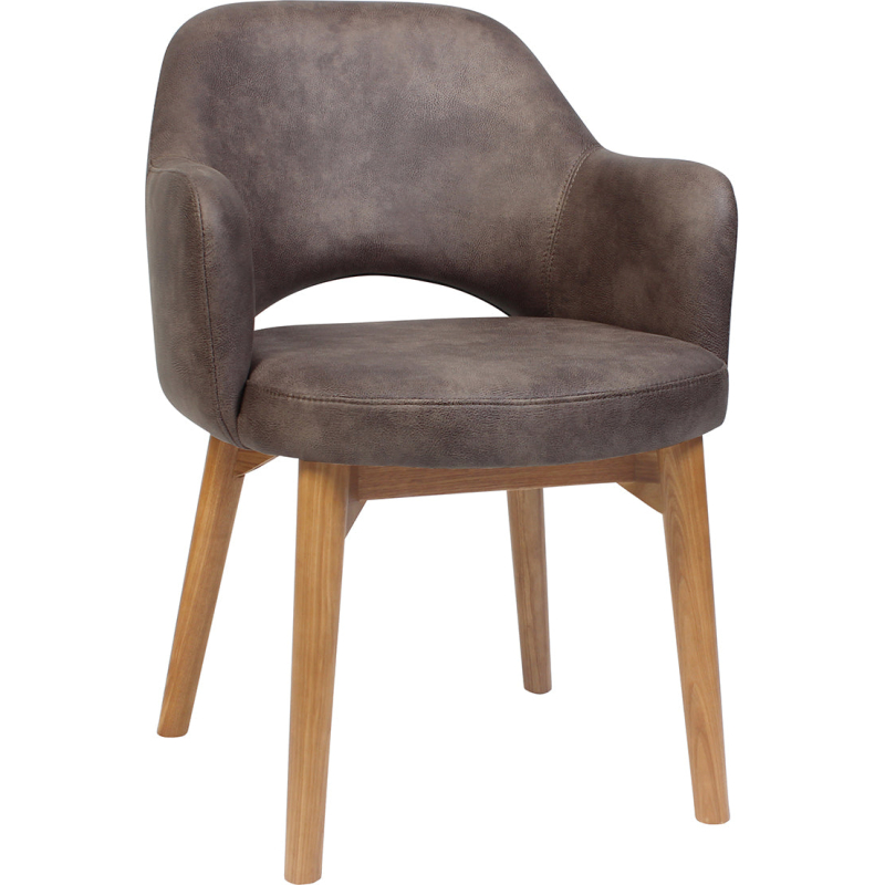 Albury Arm Chair Light Oak Timber Leg - Image 6