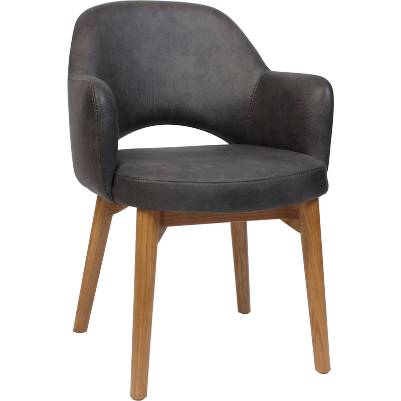 Albury Arm Chair Light Oak Timber Leg - Image 5