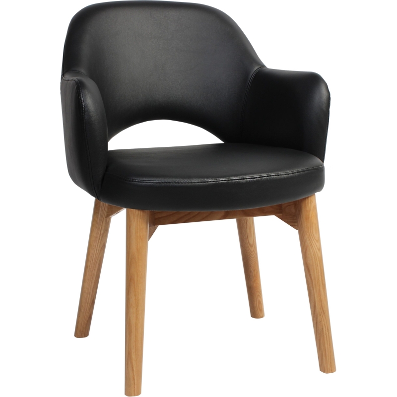 Albury Arm Chair Light Oak Timber Leg - Image 9