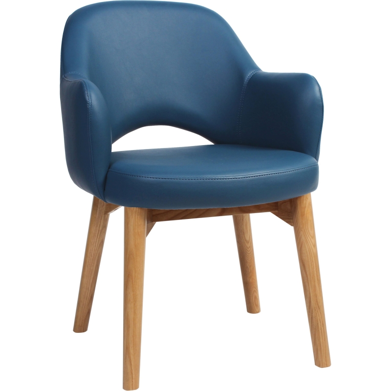 Albury Arm Chair Light Oak Timber Leg - Image 11