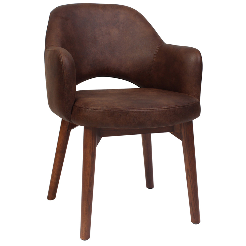 Albury Arm Chair Walnut Timber Leg - Image 7