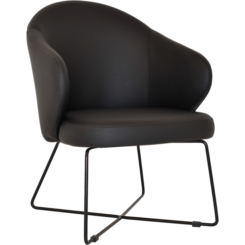 Hugo Arm Chair Cross Sled Black Base - Image 4