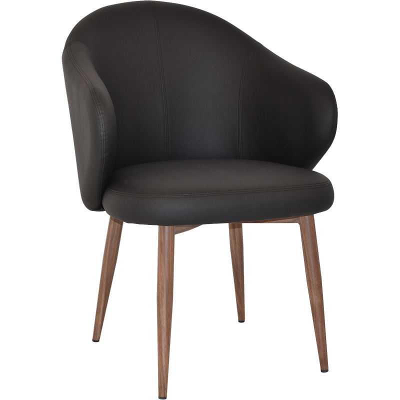 Hugo Arm Chair Light Walnut Metal Leg - Image 4