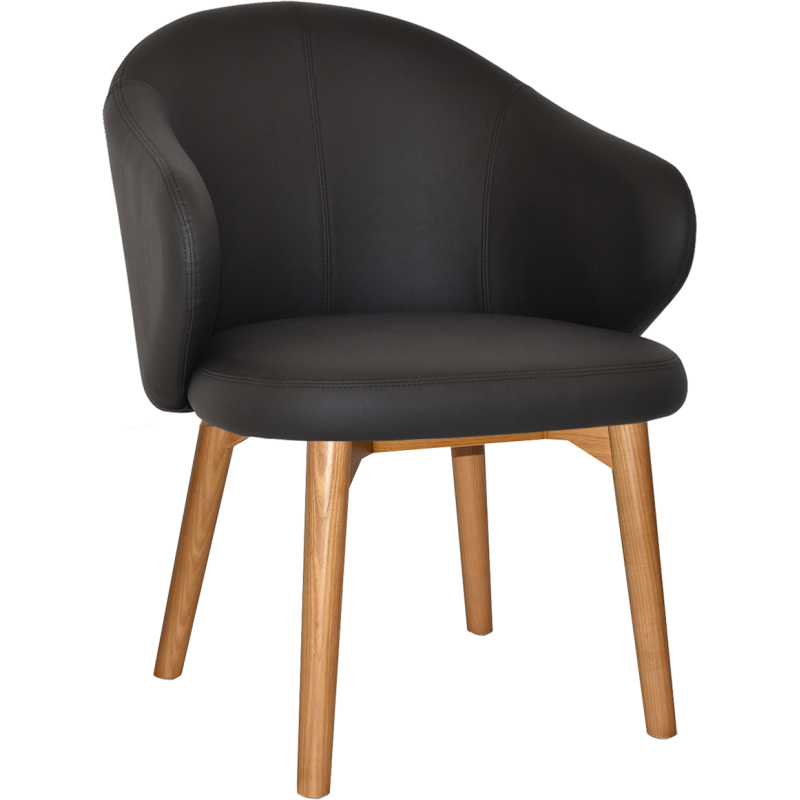 Hugo Arm Chair Light Walnut Timber Leg - Image 4