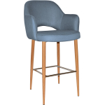 Albury Arm Stool 75cm Light Oak Metal Leg