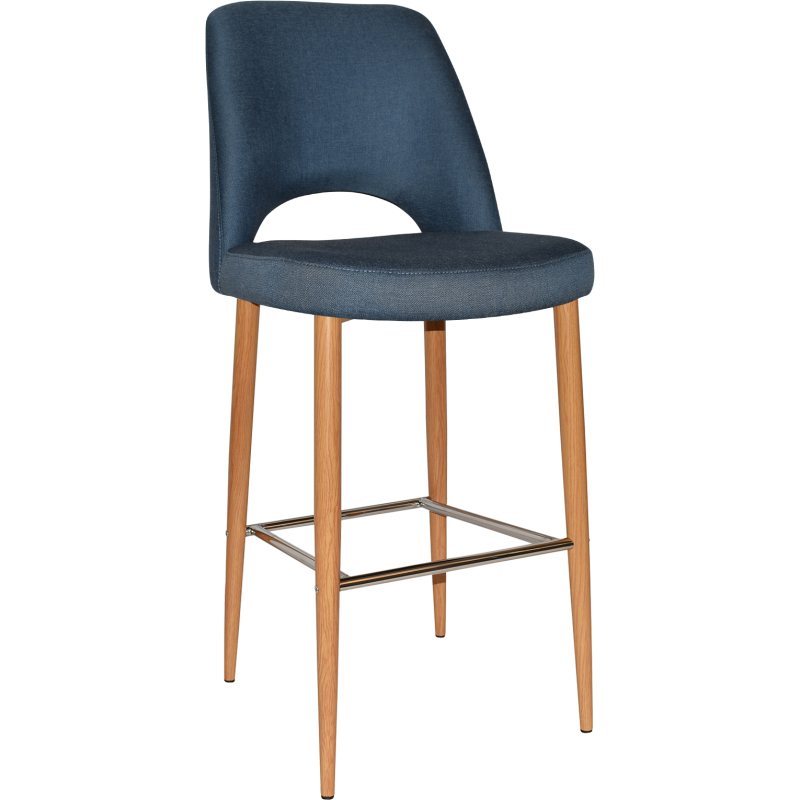 Albury Stool 75cm Light Oak Metal Leg