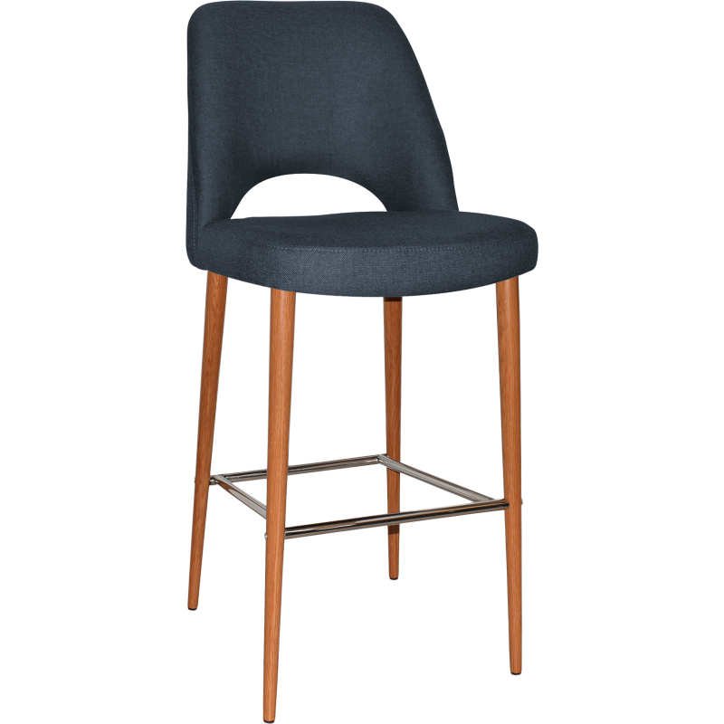 Albury Stool 75cm Light Oak Metal Leg - Image 2