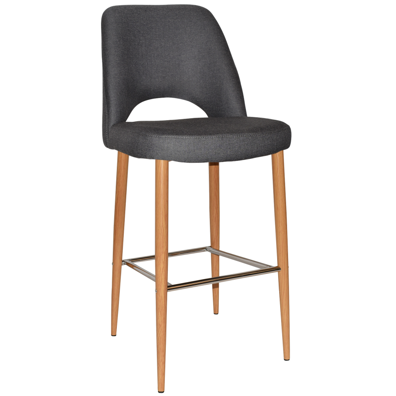 Albury Stool 75cm Light Oak Metal Leg - Image 4
