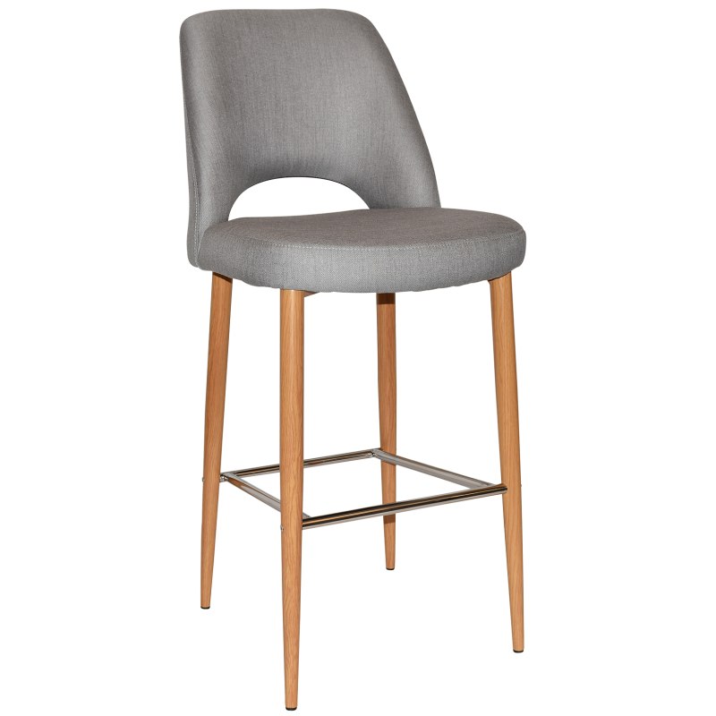 Albury Stool 75cm Light Oak Metal Leg - Image 3