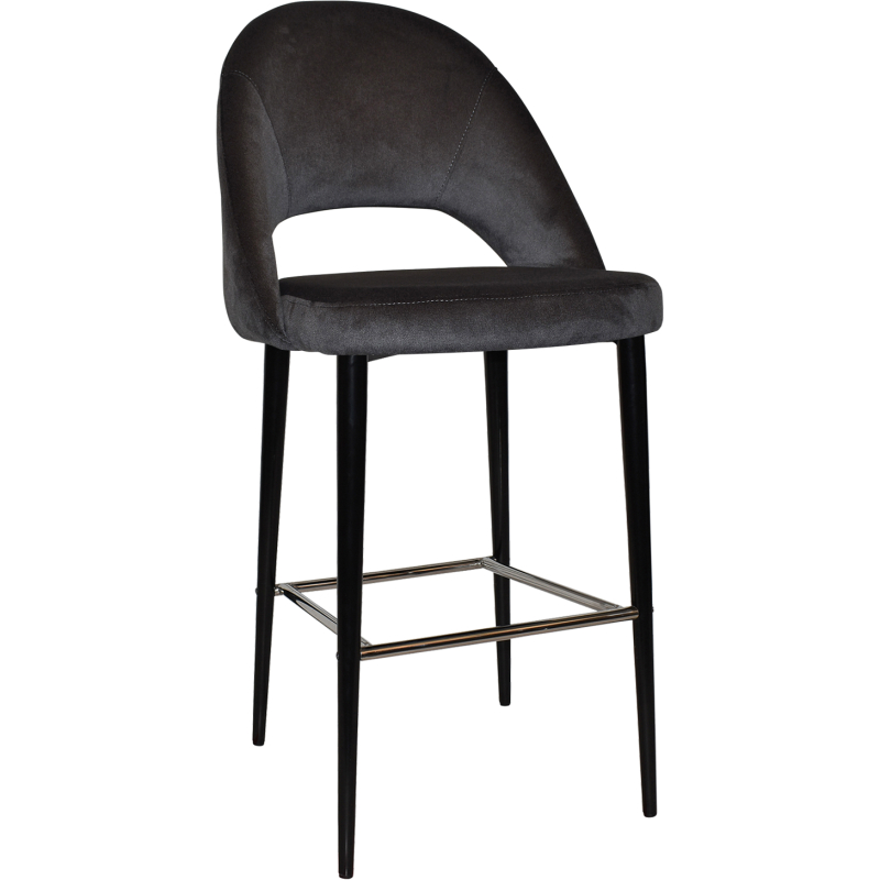 Chevron Stool Black Metal Leg