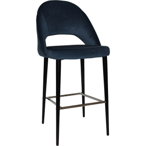 Alternative view of Chevron Stool Black Metal Leg