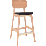 Sedona Stool Natural Timber Black Vinyl Seat