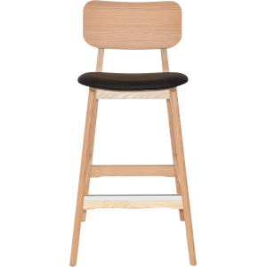 Alternative view of Sedona Stool Natural Timber Black Vinyl Seat