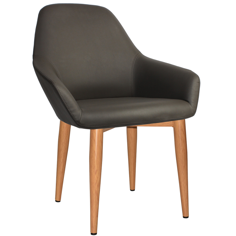 Bronte Tub Chair Light Oak Metal Leg - Image 7