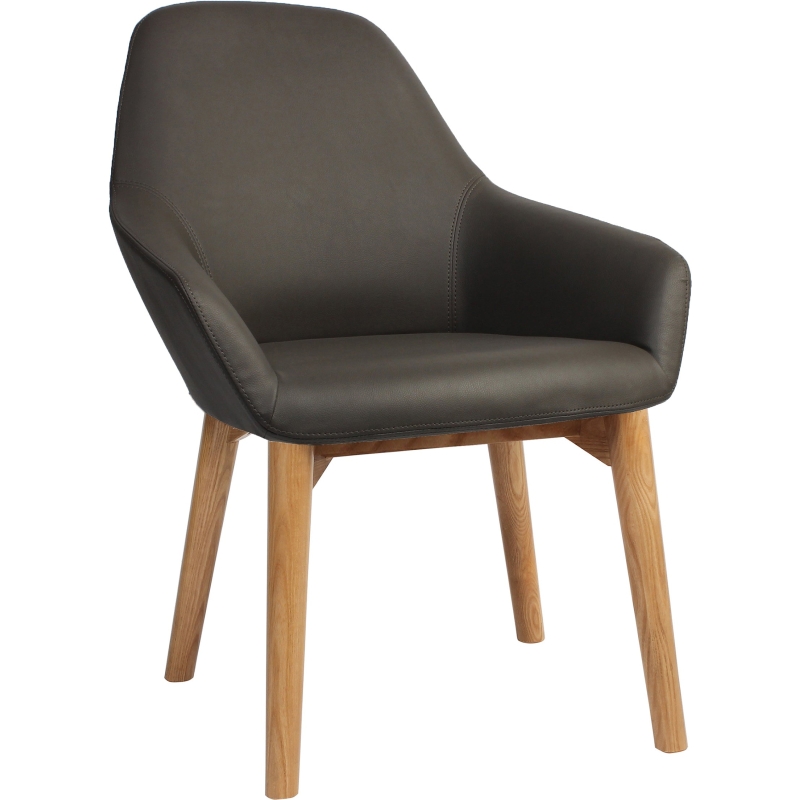 Bronte Tub Chair Light Oak Timber Leg - Image 7