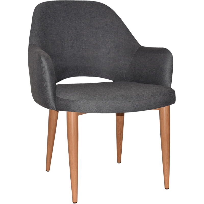 Albury XL Arm Chair Oak Metal Leg - Image 7
