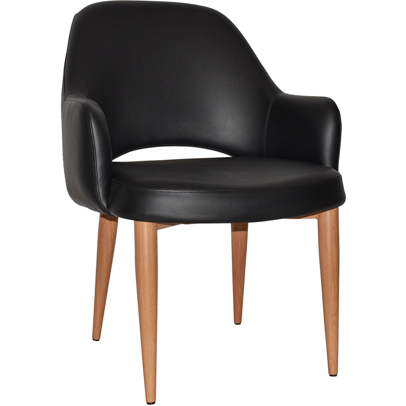 Albury XL Arm Chair Oak Metal Leg - Image 11