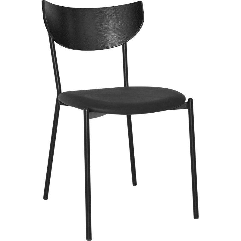 Marco Chair Timber Back Black Vinyl Seat - Image 4