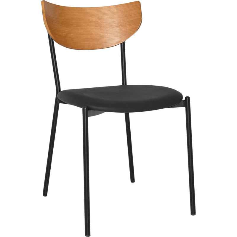 Marco Chair Timber Back Black Vinyl Seat - Image 2