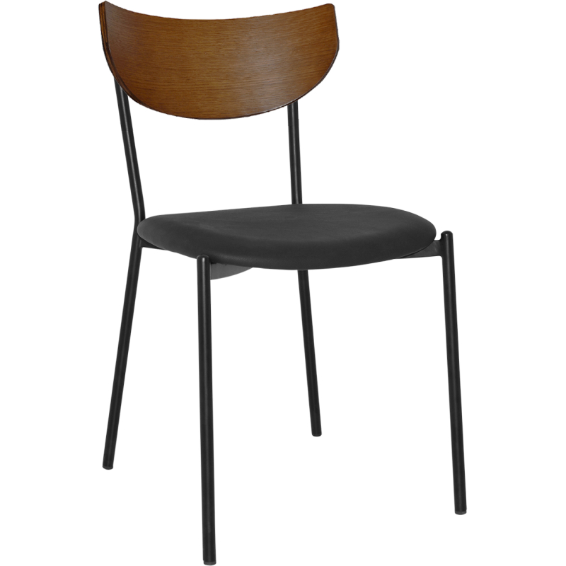 Marco Chair Timber Back Black Vinyl Seat - Image 3