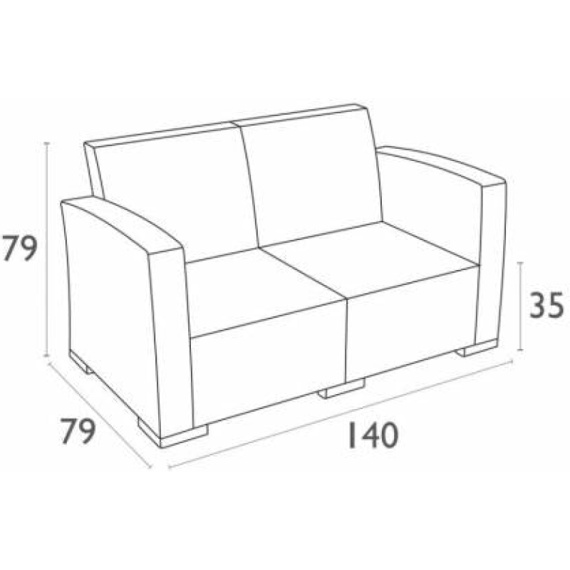 Monaco Lounge 2 seat sofa - Image 6