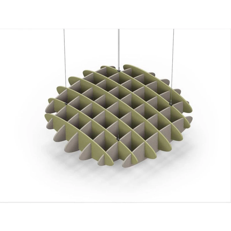 Acoustic Ceiling Sound Trap - 1200mm x 1200mm Round - Banana Green | Dark Beige