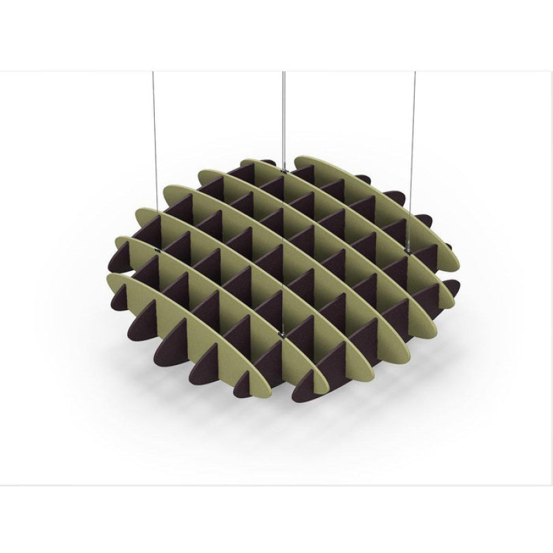 Acoustic Ceiling Sound Trap - 1200mm x 1200mm Round - Banana Green | Dark Maroon