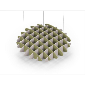 Acoustic Ceiling Sound Trap - 1200mm x 1200mm Round - Banana Green | Light Beige