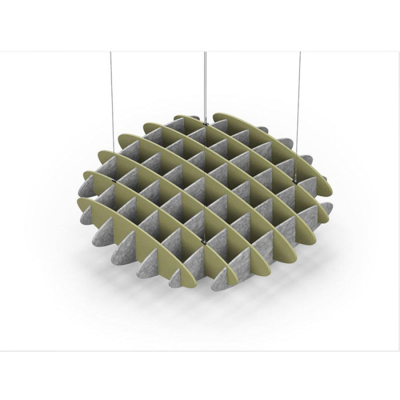 Acoustic Ceiling Sound Trap - 1200mm x 1200mm Round - Banana Green | Marble Grey
