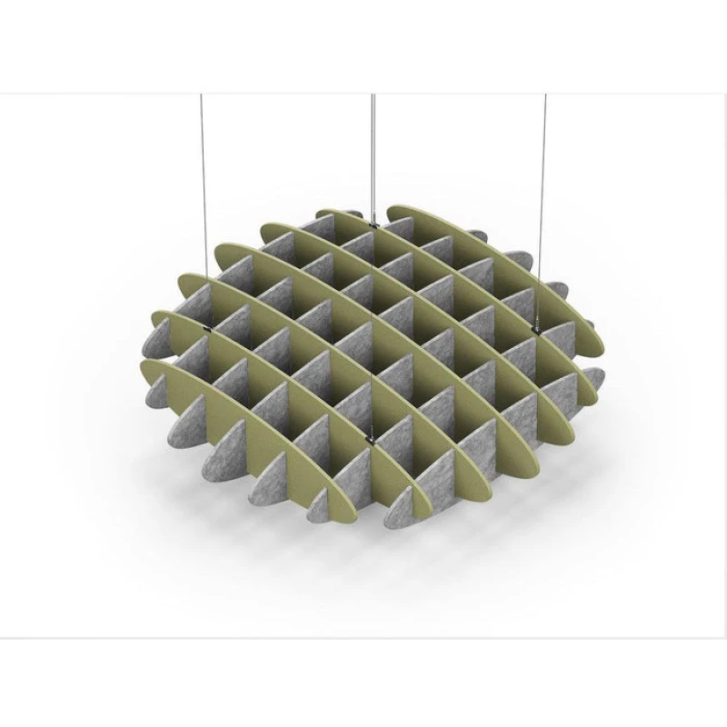 Acoustic Ceiling Sound Trap - 1200mm x 1200mm Round - Banana Green | Marble Grey