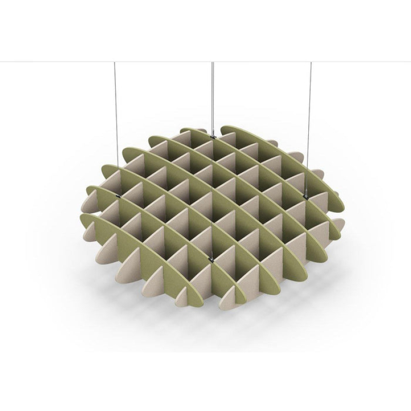Acoustic Ceiling Sound Trap - 1200mm x 1200mm Round - Banana Green | Natural