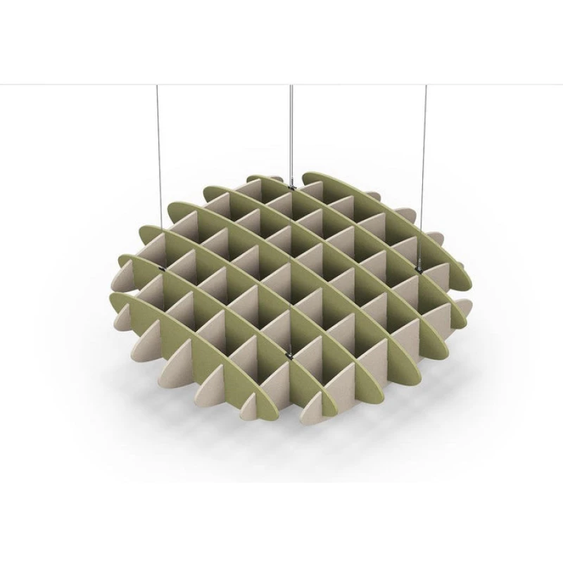 Acoustic Ceiling Sound Trap - 1200mm x 1200mm Round - Banana Green | Natural