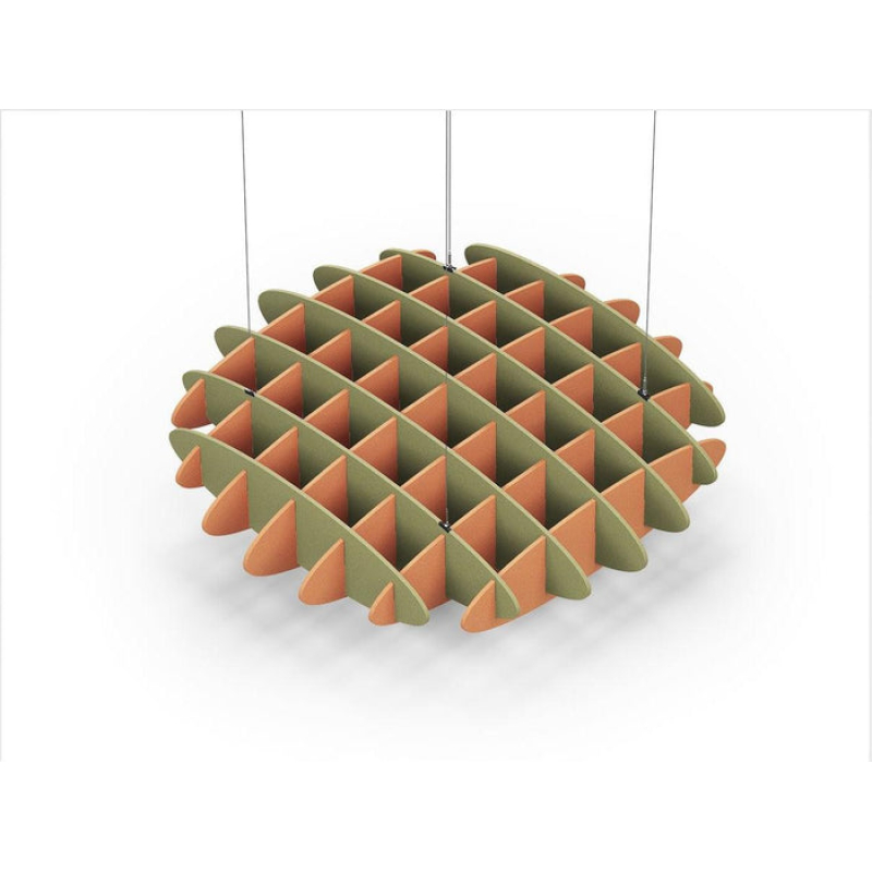 Acoustic Ceiling Sound Trap - 1200mm x 1200mm Round - Banana Green | Orange