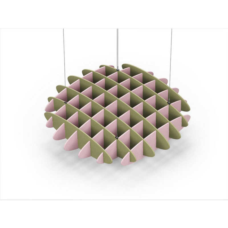 Acoustic Ceiling Sound Trap - 1200mm x 1200mm Round - Banana Green | Pink