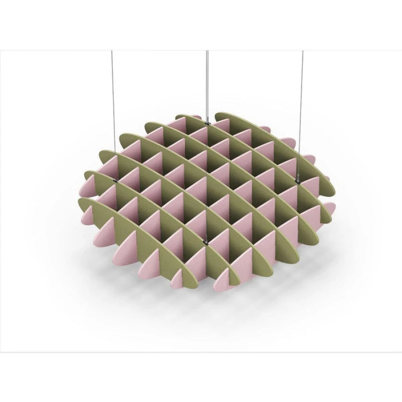 Acoustic Ceiling Sound Trap - 1200mm x 1200mm Round - Banana Green | Pink