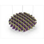 Acoustic Ceiling Sound Trap - 1200mm x 1200mm Round - Banana Green | Purple